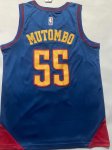 NBA 55 Mutombo Nuggets 22-23 statement Maillot bleu brodé